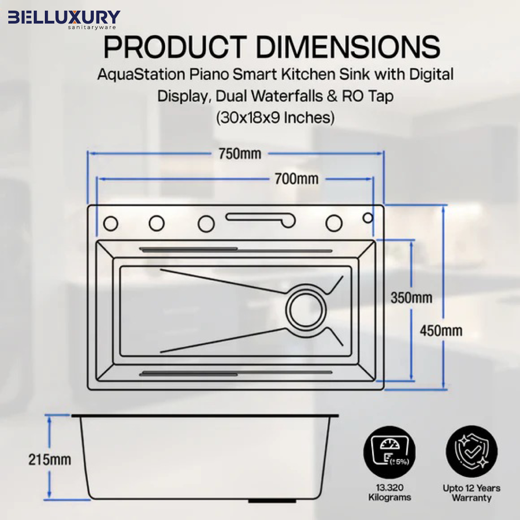 Belluxury AQUA MAESTRO™ Smart Kitchen Sink