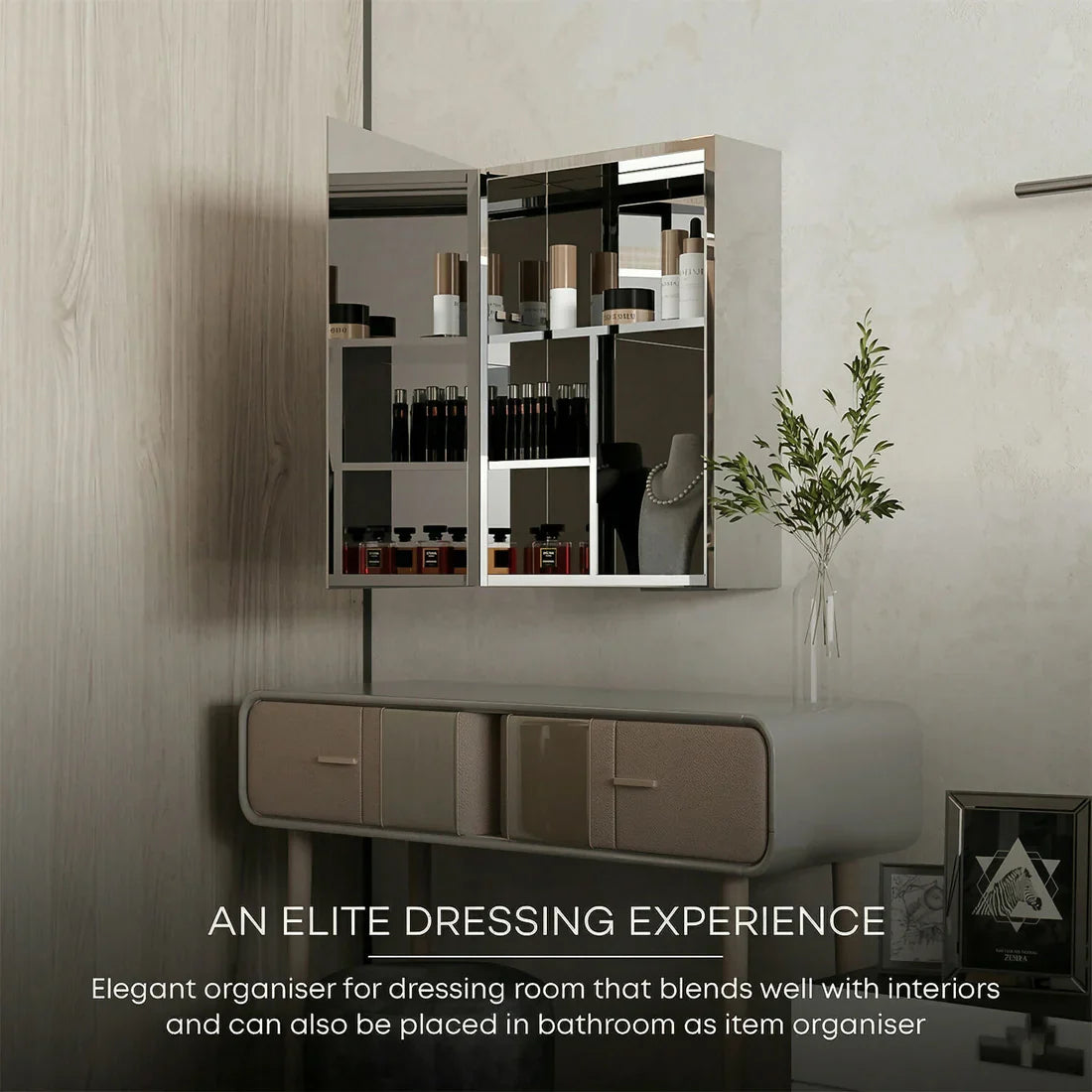 Belluxury® Premium Bathroom Cabinet with Mirror/304 Stainless Steel Mirror Cabinet for Wash Basin/Bathroom Shelf for Wall with Mirror